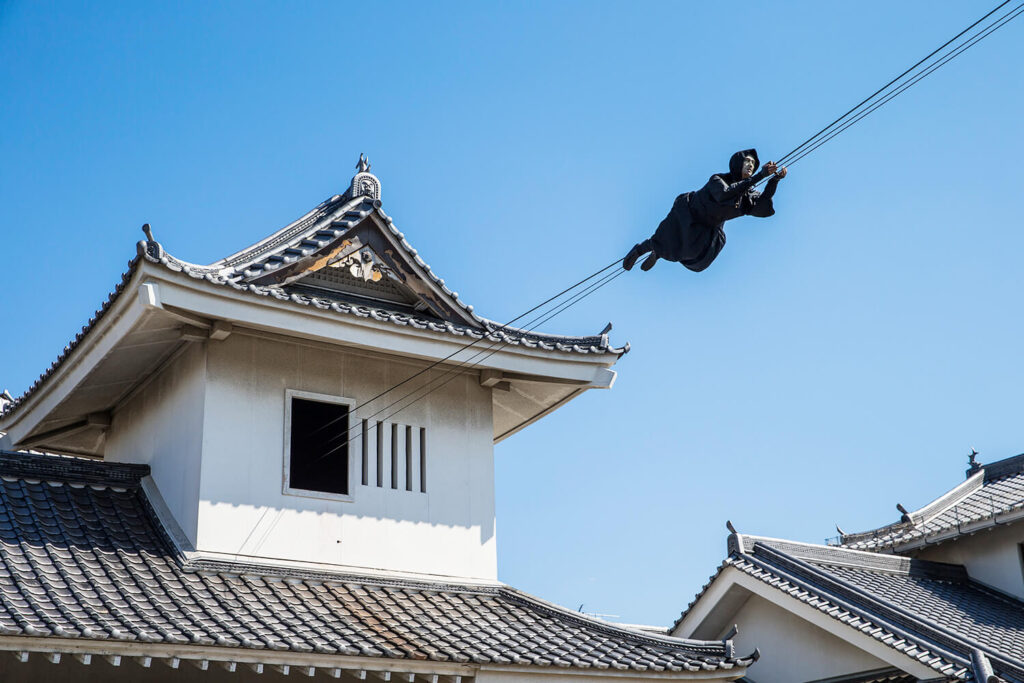 Warrior Ninja Costume Man In Toei Studios At Kyoto Japan Stock